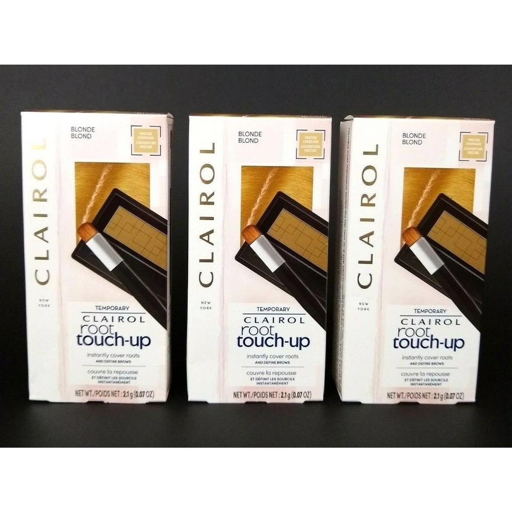3 Clairol Root Touch-Up Blonde Kits With Brush Temporary Color Powder NEW
